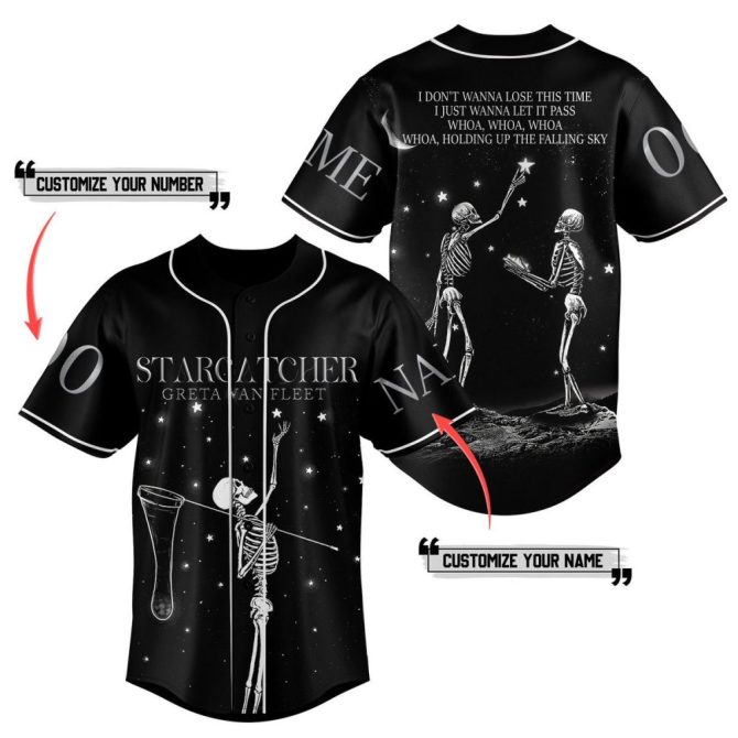 Customizable Stargazer Skeleton Jersey - Unique Design, Add Your Name & Number!