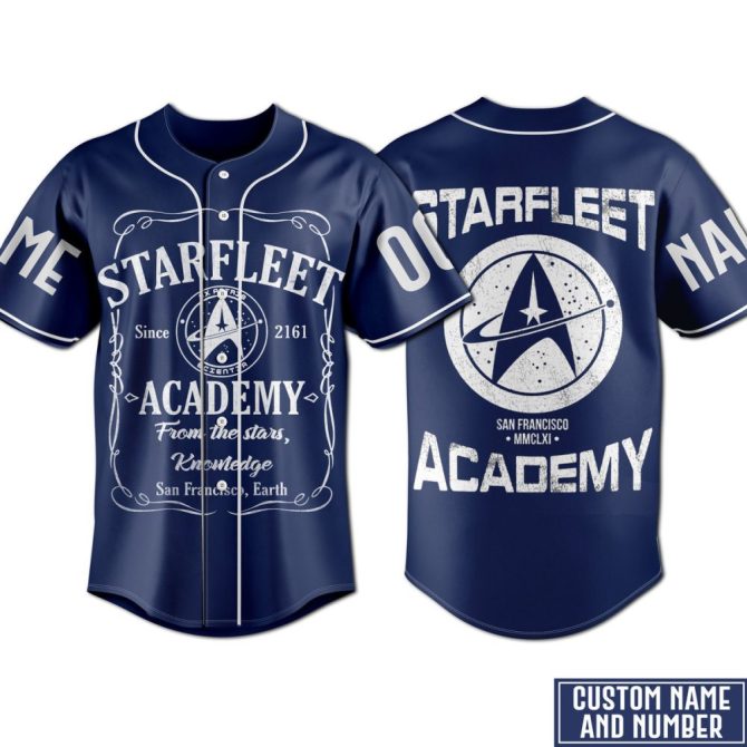 Custom Starfleet Academy Jersey - Personalized Name & Number - Sci-Fi Fan Gift