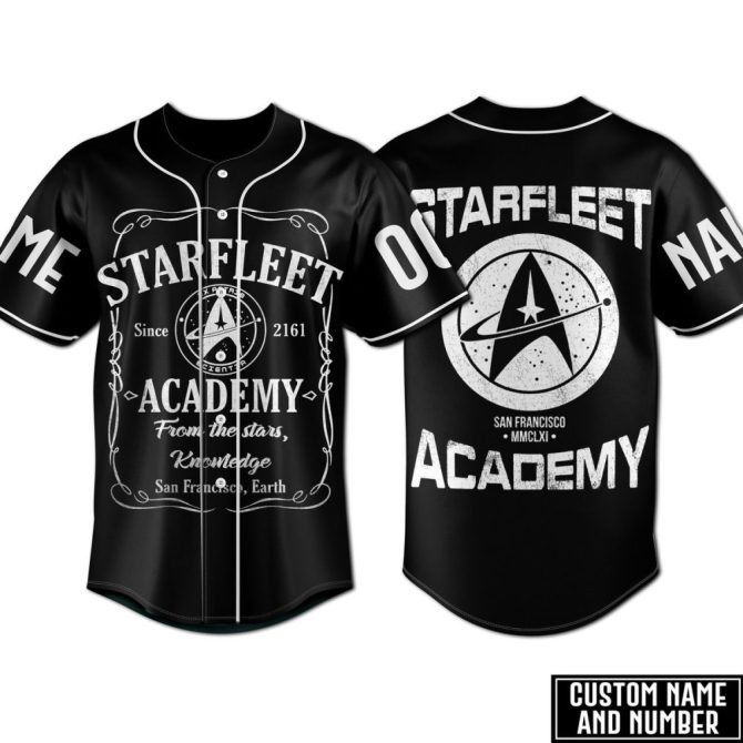 Custom Starfleet Academy Jersey - Personalized Name & Number - Sci-Fi Fan Gift - Image 2