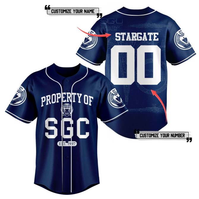 Custom Stargate Sgc Baseball Jersey - Personalize Name & Number - Perfect Gift!