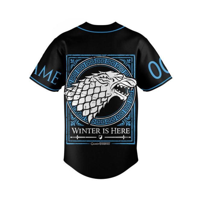 Custom Game Of Thrones Stark Baseball Jersey - Personalize Name & Number - Winter Is Coming! - Image 3