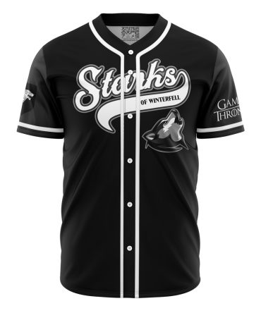 Game Of Thrones Stark Baseball Jersey - Black Wolf Winterfell Fan Gear