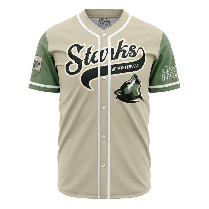 Game Of Thrones Stark Baseball Jersey - Winterfell Wolf Design, Unisex, Sporty Style