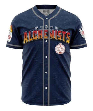 Anime-Inspired State Alchemists Baseball Jersey – Unique Design & Comfortable Fit