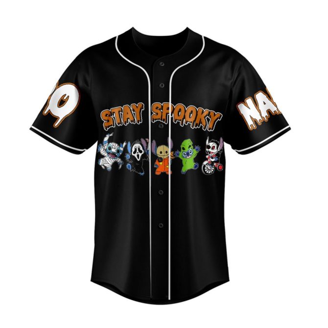 Customizable Spooky Halloween Baseball Jersey – Add Your Name & Number! - Image 2