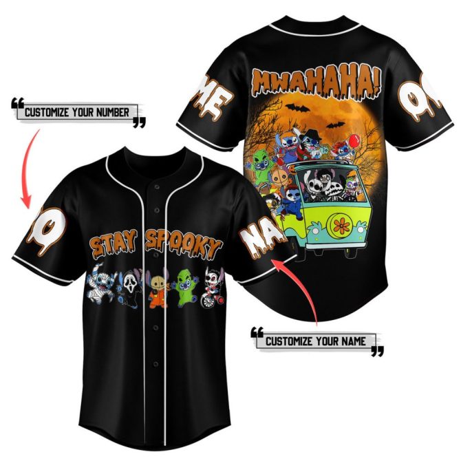 Customizable Spooky Halloween Baseball Jersey – Add Your Name & Number!