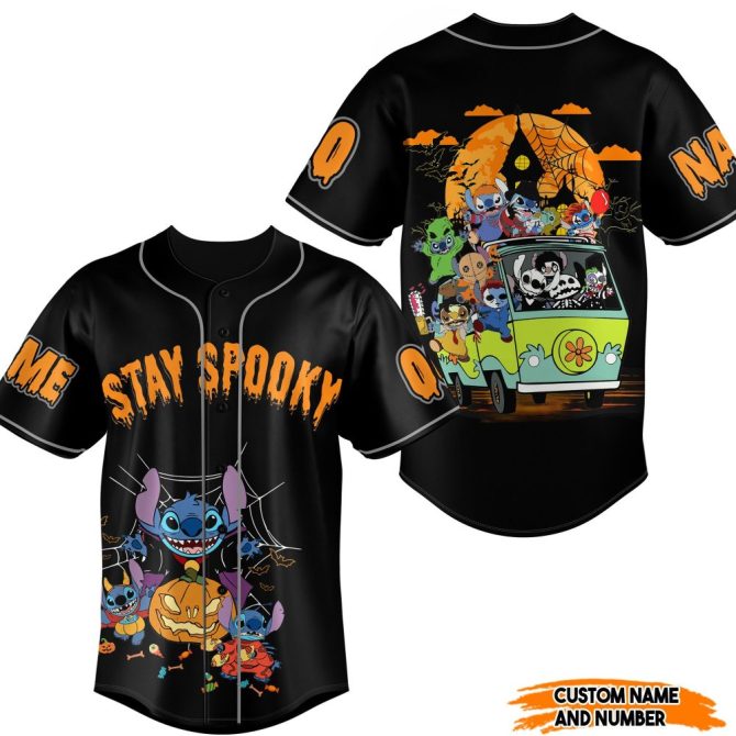 Custom Halloween Jersey - Stay Spooky Design With Characters & Personalized Name/Number!
