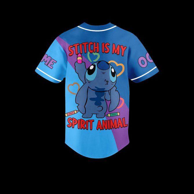 Custom Stitch Baseball Jersey - Personalized Name & Number, Spirit Animal Design - Image 3