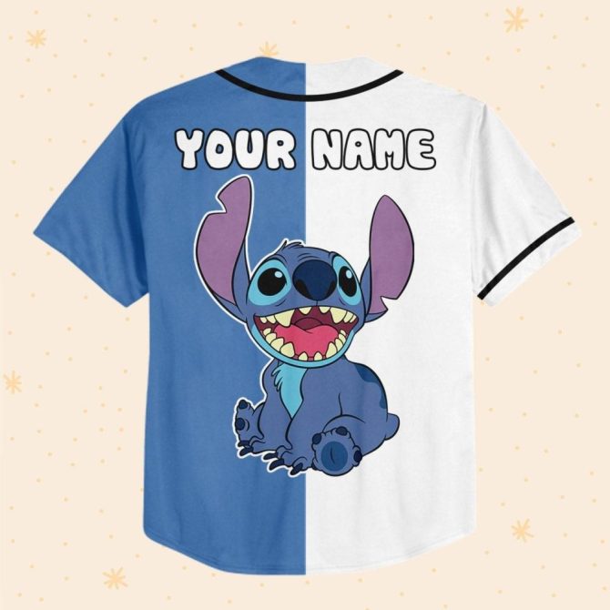 Customizable Stitch Baseball Jersey For Kids/Youth/Adults - Add Name & Number! - Image 4