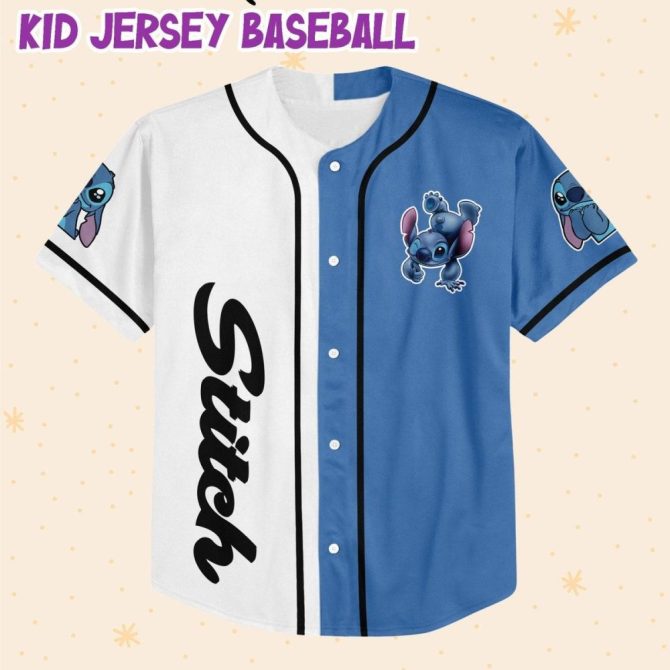 Customizable Stitch Baseball Jersey For Kids/Youth/Adults - Add Name & Number! - Image 3