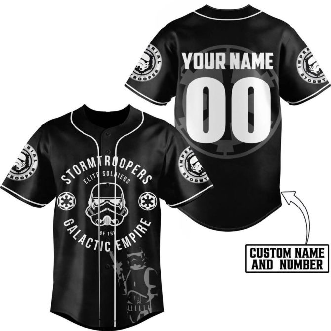 Custom Stormtrooper Jersey - Personalized Star Wars Baseball Shirt - Add Your Name & Number