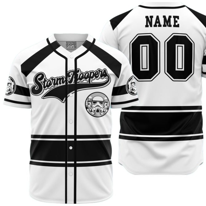 Custom Stormtrooper Baseball Jersey - Personalized Name & Number - Stylish Sci-Fi Apparel