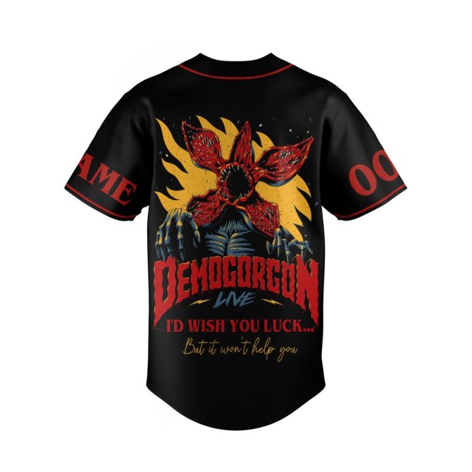 Custom Stranger Things Demogorgon Baseball Jersey – Personalize Name & Number - Image 3
