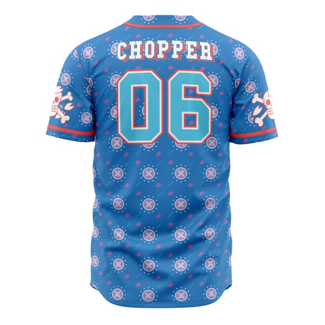 Anime Straw Hat Pirate Baseball Jersey - Blue Graphic Tee For Fans - Image 3