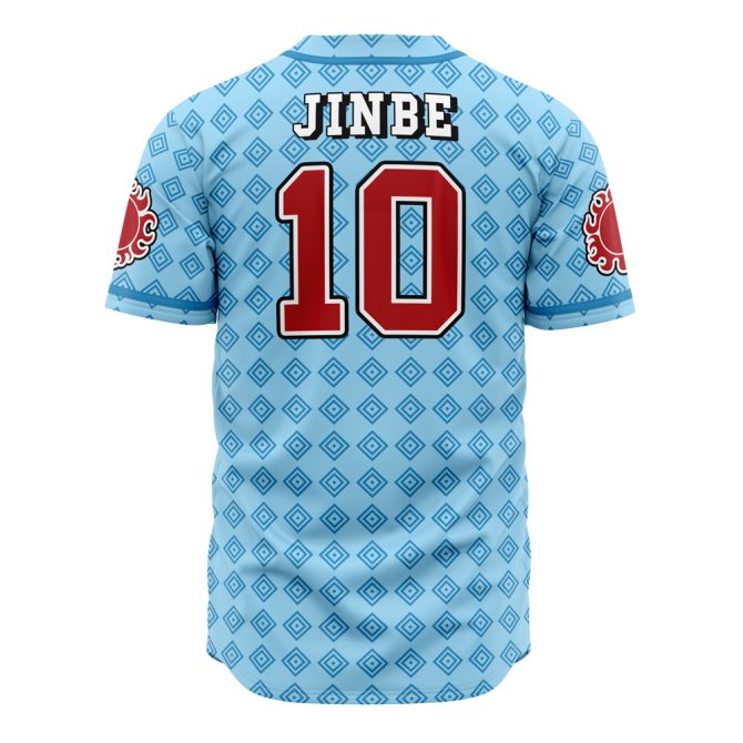 Anime-Inspired Blue Baseball Jersey – Unique Straw Hat Design - Image 3