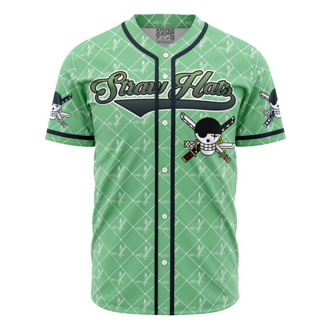 Stylish Green Anime Baseball Jersey - Lightweight, Breathable Sportswear For Fans
