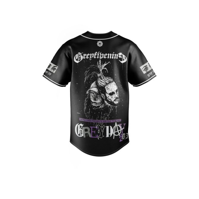 Limited Edition Greyscale Graphic Baseball Jersey - Bold Design, Unisex, Perfect For Music Fans - Image 3