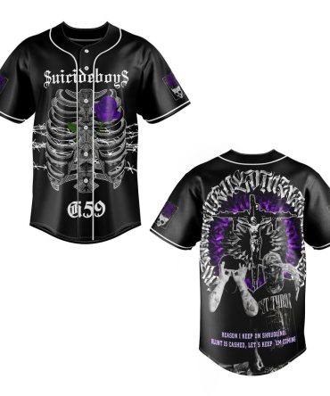 Edgy Skull & Rose Baseball Jersey – Gothic Streetwear Fashion, Unisex Design