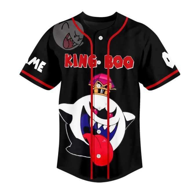Custom Super Boo Baseball Jersey - Personalize With Your Name & Number - Perfect Gift For Mario Fans - Image 3