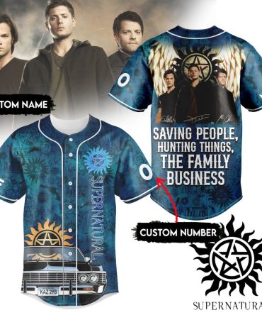 Custom Supernatural Baseball Jersey – Personalized Name & Number, Fan-Favorite Design