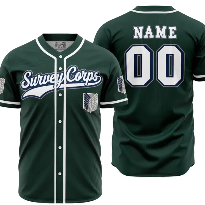 Custom Survey Corps Baseball Jersey - Personalized Anime Fan Gift