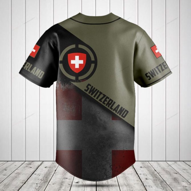 Custom Switzerland Baseball Jersey - Personalized Name & Flag Design - Perfect Gift For Sports Fans - Image 2