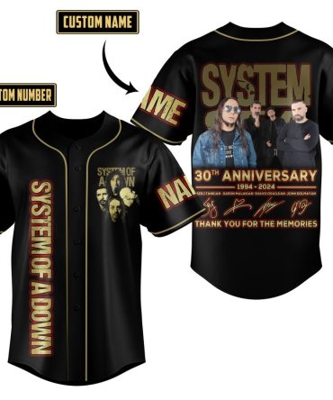Custom System Of A Down 30Th Anniversary Jersey - Personalize With Your Name & Number