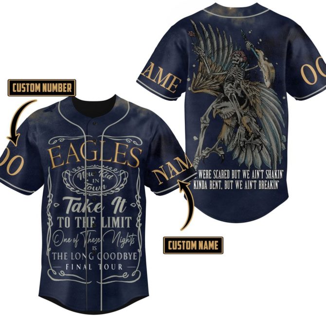 Custom Eagles Final Tour Baseball Jersey – Personalized Name & Number, Unique Rock Band Shirt