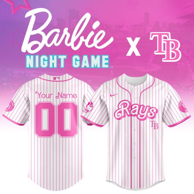Customize Your Barbie Night Game Jersey – Pink Rays Edition With Name & Number