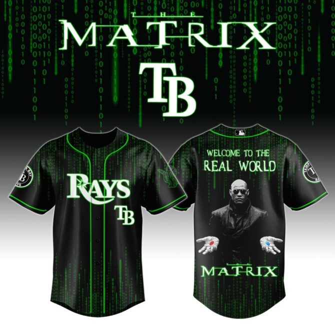 Matrix-Inspired Baseball Jersey - Rays Tb Edition , Futuristic Style & Comfort