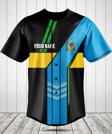 Customizable Tanzania Flag Baseball Jersey – Personalized Sportswear For Fans