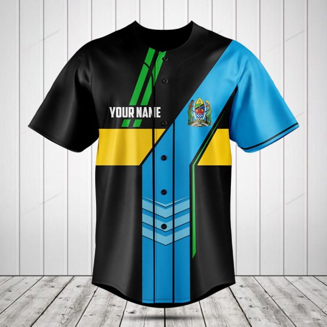 Customizable Tanzania Flag Baseball Jersey – Personalized Sportswear For Fans