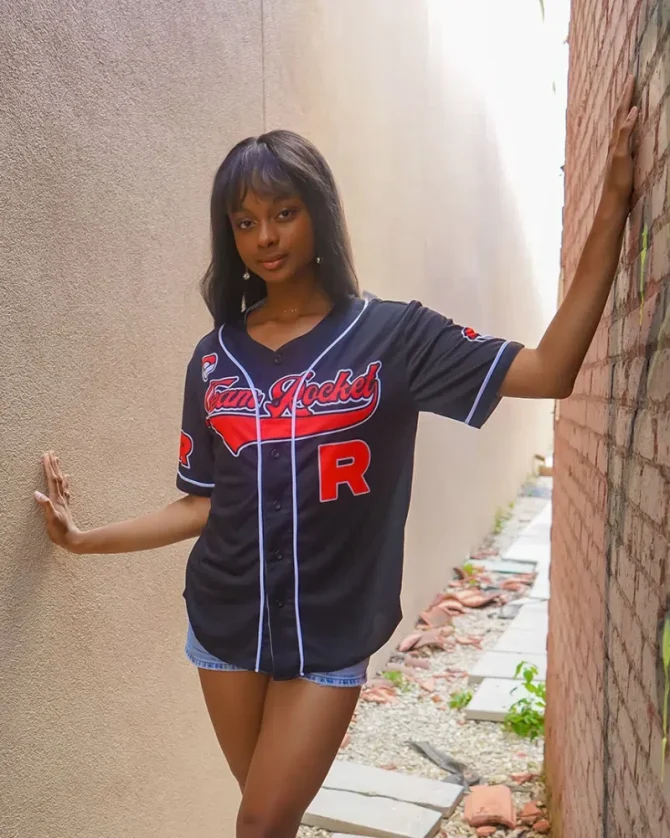 Team Rocket Baseball Jersey – Stylish Black & Red Fan Apparel For Gamers - Image 4