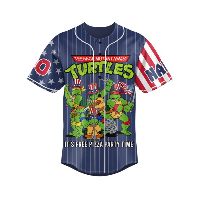 Celebrate In Style With Limited Edition Tmnt Patriotic Baseball Jersey - Perfect For Pizza Parties!