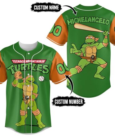 Custom Teenage Mutant Ninja Turtles Baseball Jersey - Personalized Name & Number