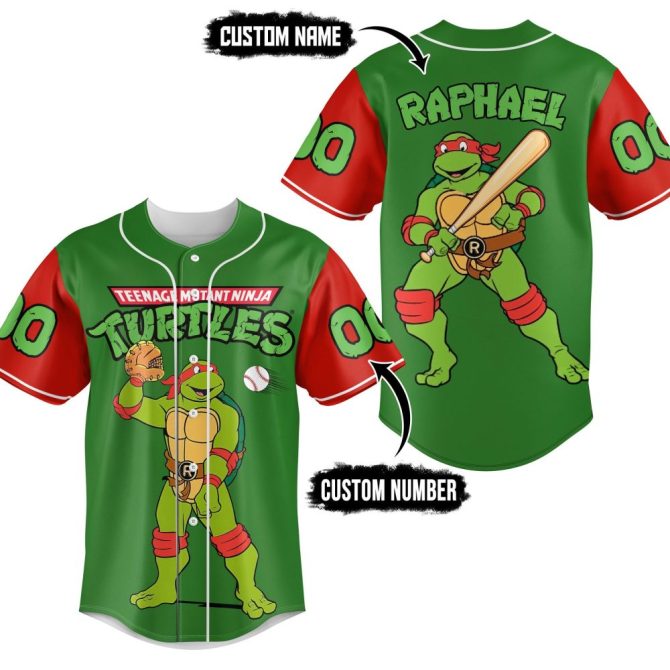 Customizable Teenage Mutant Ninja Turtles Baseball Jersey – Personalized Name & Number