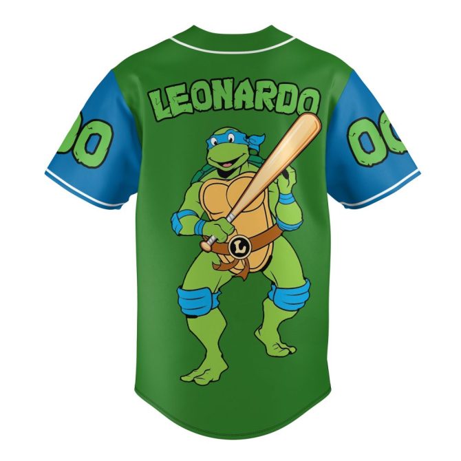 Custom Tmnt Baseball Jersey - Personalized Name & Number - Leonardo Design - Image 3