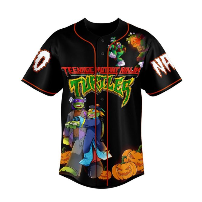 Customizable Tmnt Halloween Jersey – Personalize Name & Number – Cowabunga Style! - Image 2