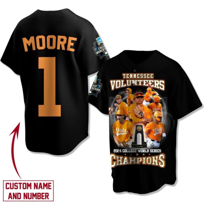 Custom Tennessee Volunteers 2024 Champs Jersey - College World Series Winner Apparel