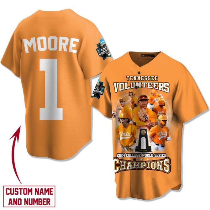 Custom Tennessee Volunteers 2024 Champs Jersey - Add Your Name & Number!