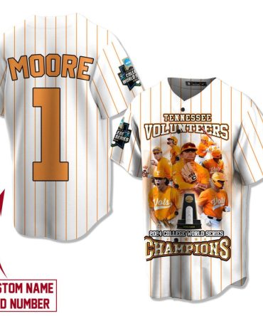 Tennessee Volunteers Custom Jersey – 2024 College World Series Champions – Personalize Name & Number!