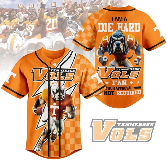 Die Hard Tennessee Vols Fan Jersey - Bold Orange Graphic Tee For Ultimate Supporters