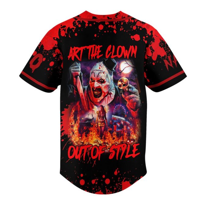 Custom Terrifier Baseball Jersey – Art The Clown Design, Personalize Name & Number - Image 3