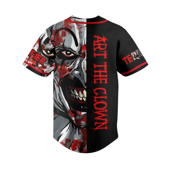 Horror Clown Baseball Jersey – Terrifier Art Graphic Shirt For Halloween - Image 3