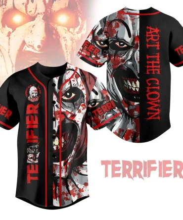 Horror Clown Baseball Jersey – Terrifier Art Graphic Shirt For Halloween