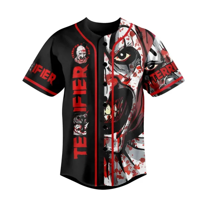 Horror Clown Baseball Jersey – Terrifier Art Graphic Shirt For Halloween - Image 2