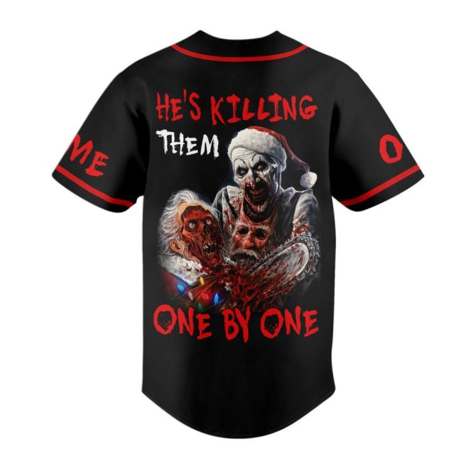 Custom Terrifier Clown Horror Baseball Jersey - Add Your Name & Number - Scary Halloween Shirt - Image 3