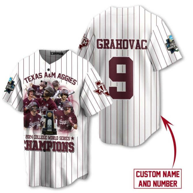 Texas A&M Aggies 2024 Champions Jersey - Custom Name & Number, Celebrate Victory!