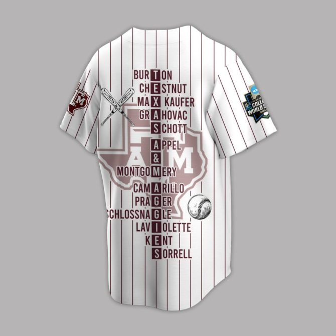 Certainly! Here'S A High-Ctr Product Title For Your Google Shopping Ad:

Texas A&M 2024 Ncaa Champs Baseball Jersey - Limited Edition Fan Gear - Image 3