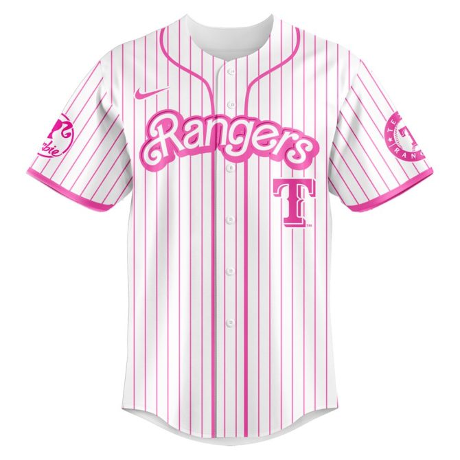 Custom Barbie Night Game Jersey - Limited Edition Pink Rangers Baseball Shirt - Image 2